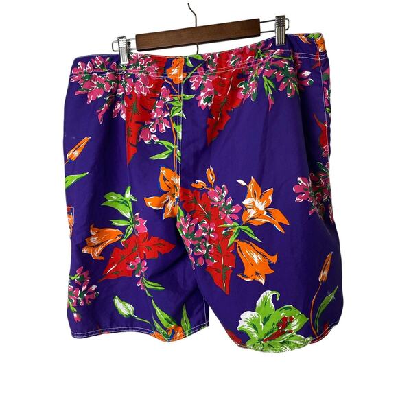 Polo Ralph Lauren Purple Floral Swim Board Shorts 9" Inseam Men's Size 38 - Picture 2 of 10